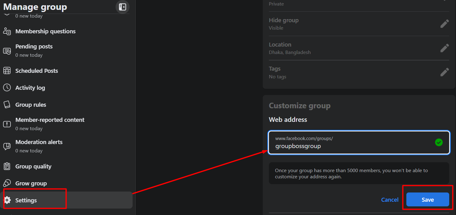 How to Customize Facebook Group Link