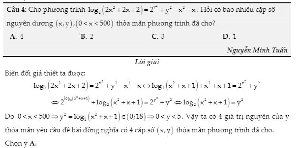 Ví dụ 2 hàm đặc trưng - vận dụng cao hàm số mũ và logarit