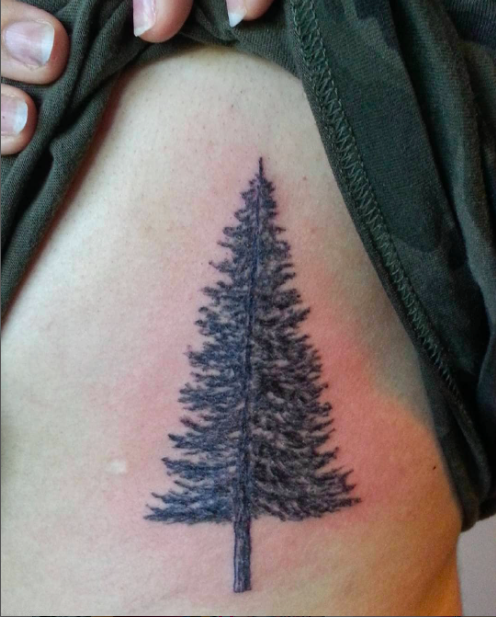 Realistic Christmas Tree Tattoo