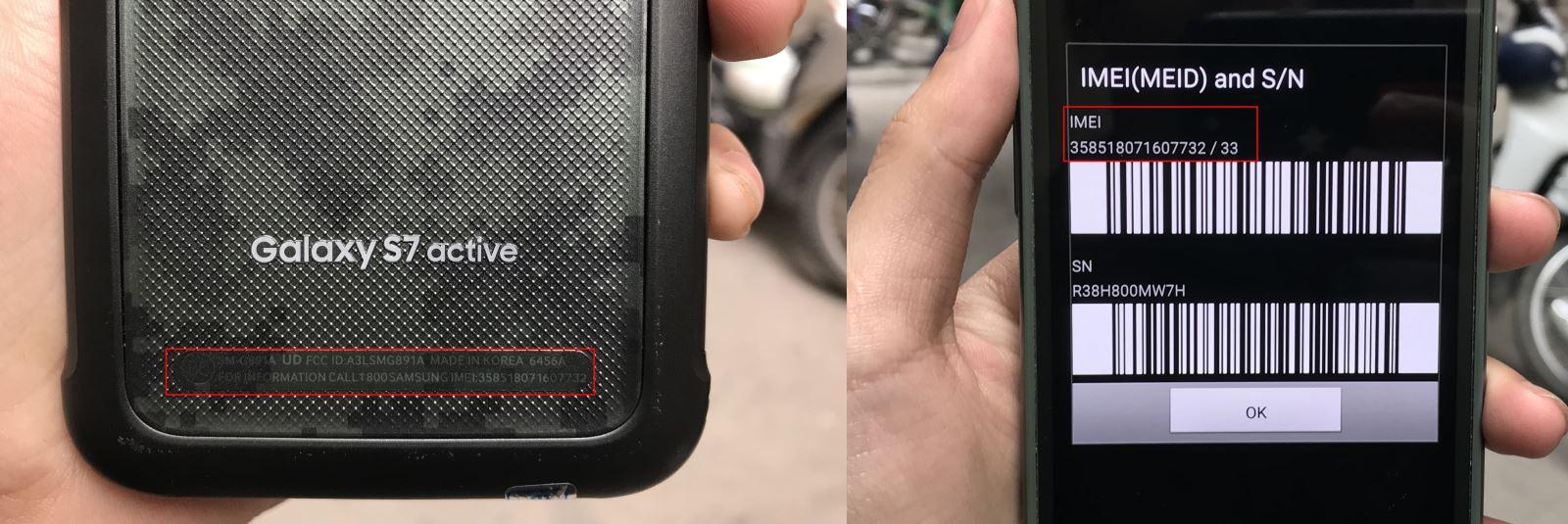 Đối chiếu số IMEI Samsung s7 active giá 2 triệu định chọn mua