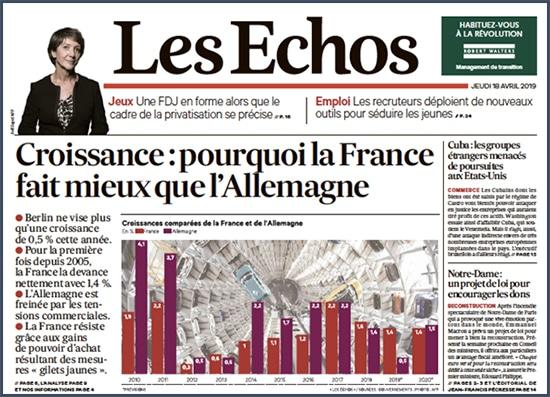 Les Echos croissance pourquoi la France fait mieux que l'Allemagne