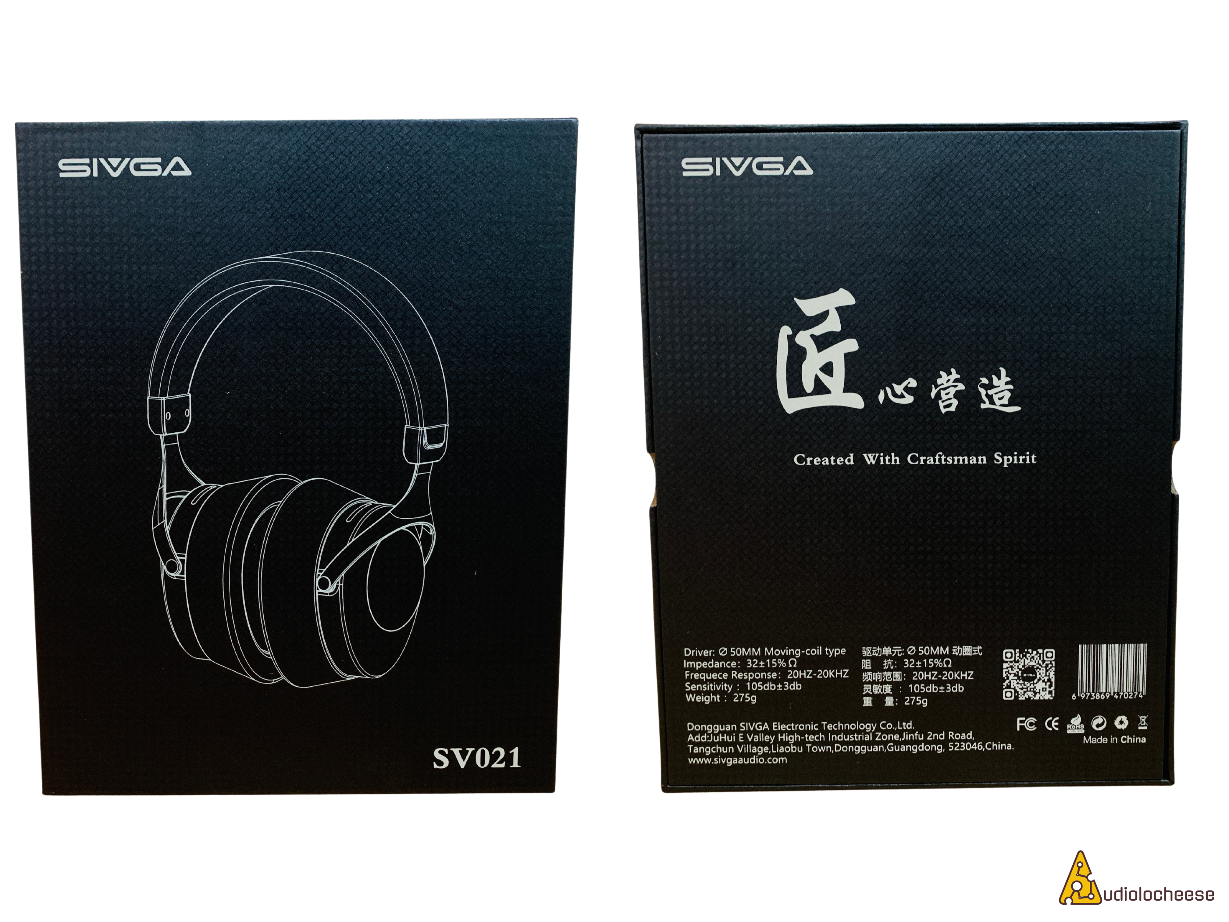 The headphones are well-packaged in a black box, with brand, model number, and technical specifications clearly printed.