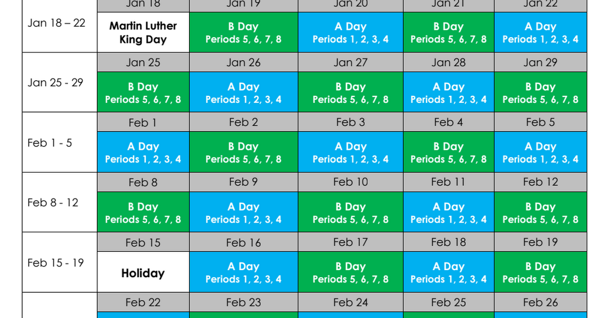 A-B Calendar Rotation Schedule - Spring 2021.pdf