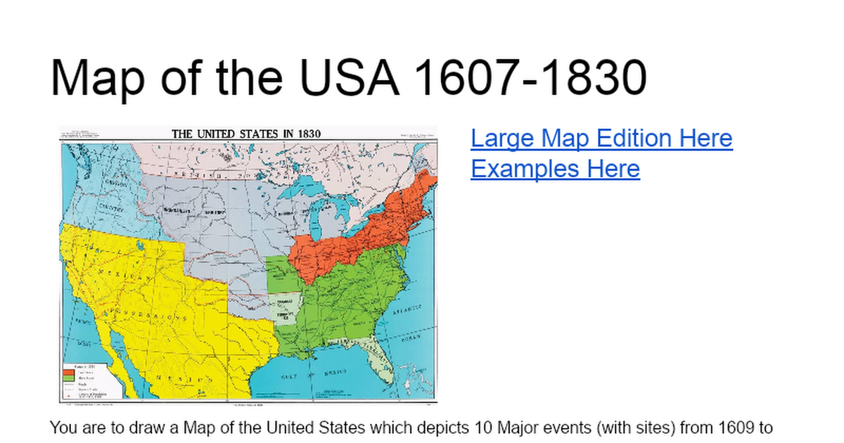 United States Map 1607