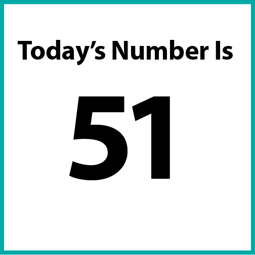 Today's number is 51.