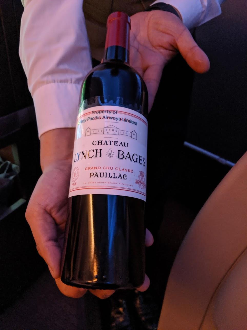 Cathay Pacific First Class Chateau Lynch Bages 2008