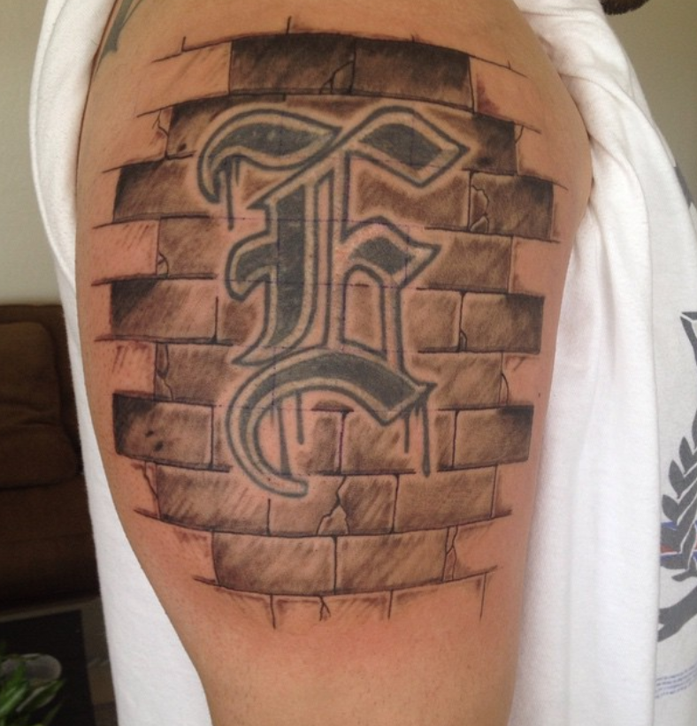 Stylish Lettering The Brick Wall Tattoo Symbol