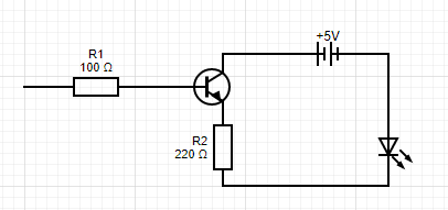 Using an NPN Transistor to connect a Blink LED to an external power supply. 