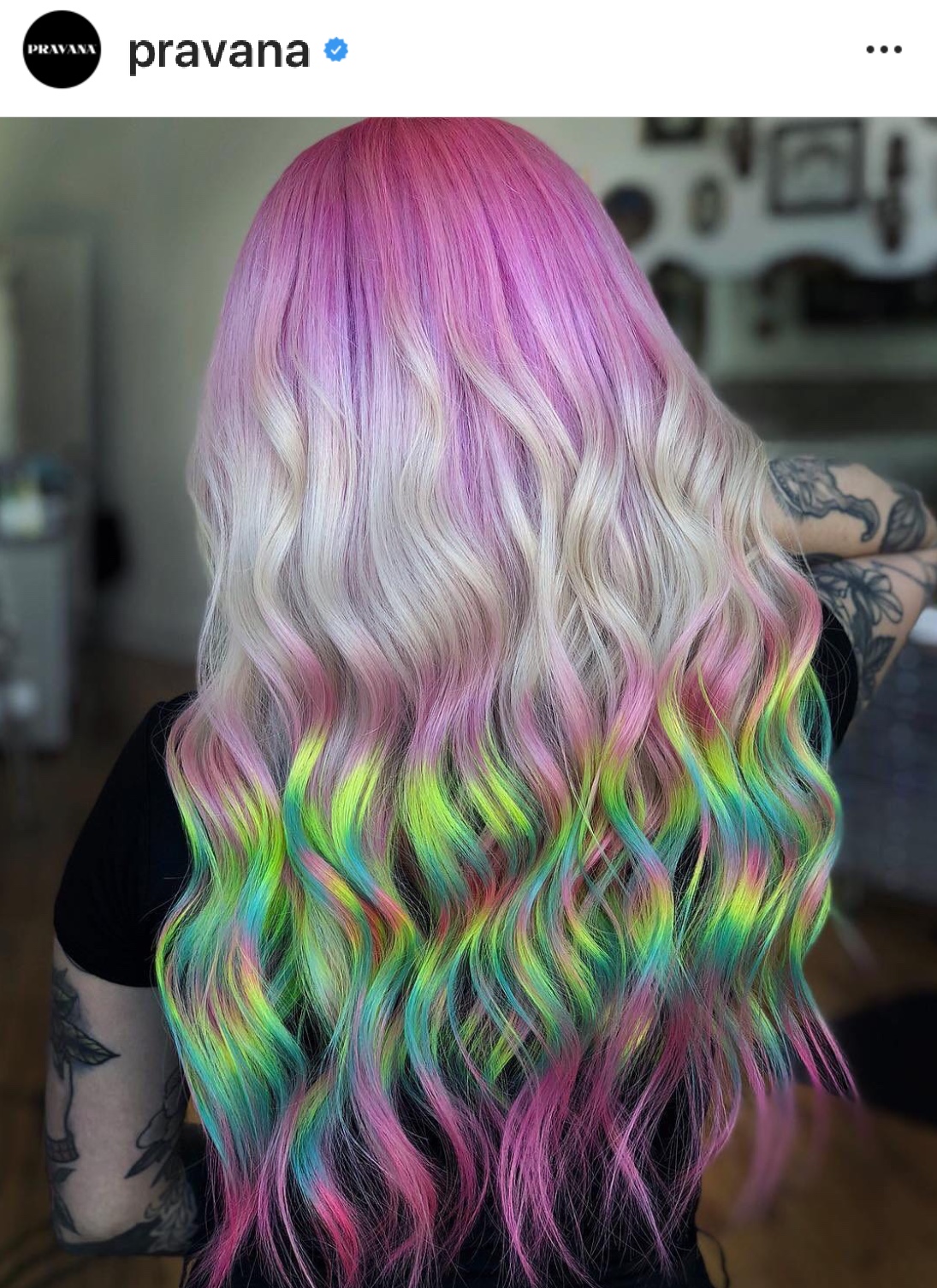 Pravana Holographic hair Instagram Screenshot