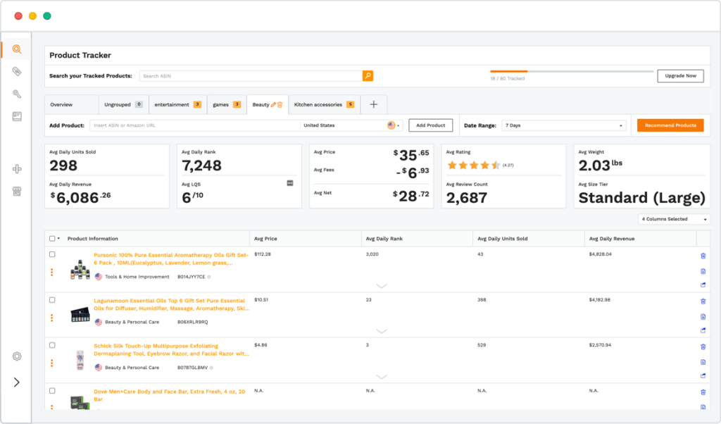 Jungle Scout Prodcut Tracker 