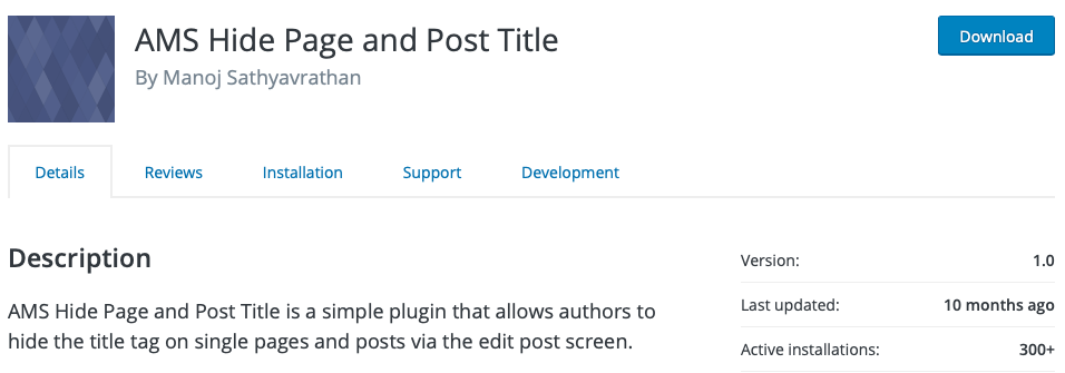 how to remove page or post title