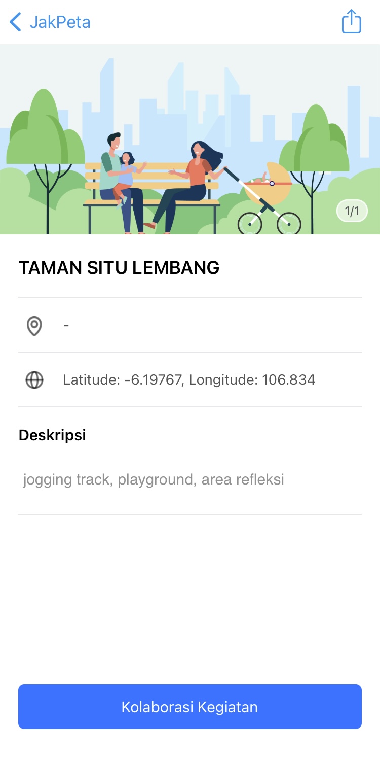 Fitur Peta di JAKI untuk Cari Taman Jakarta