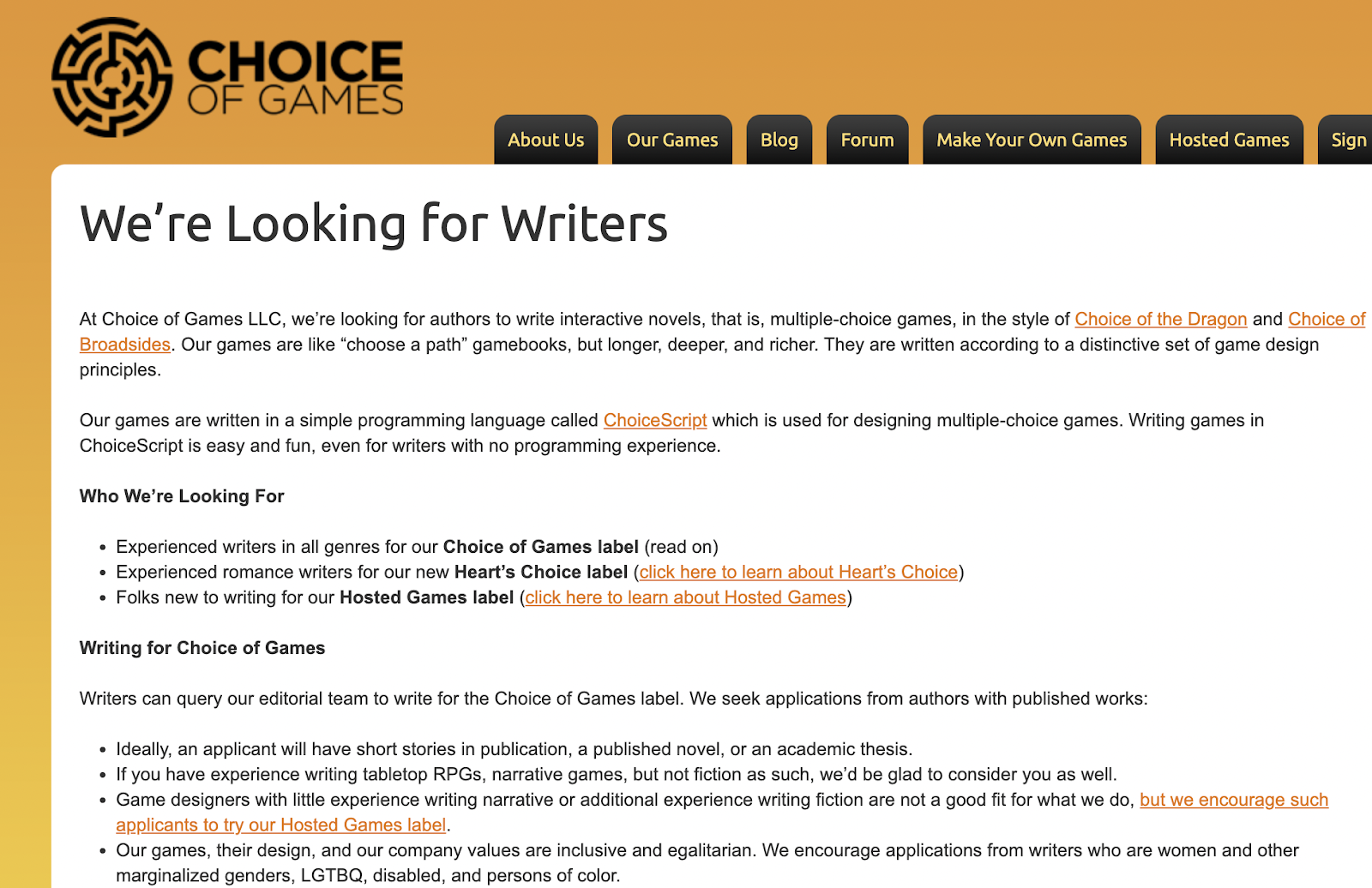 Write for us page