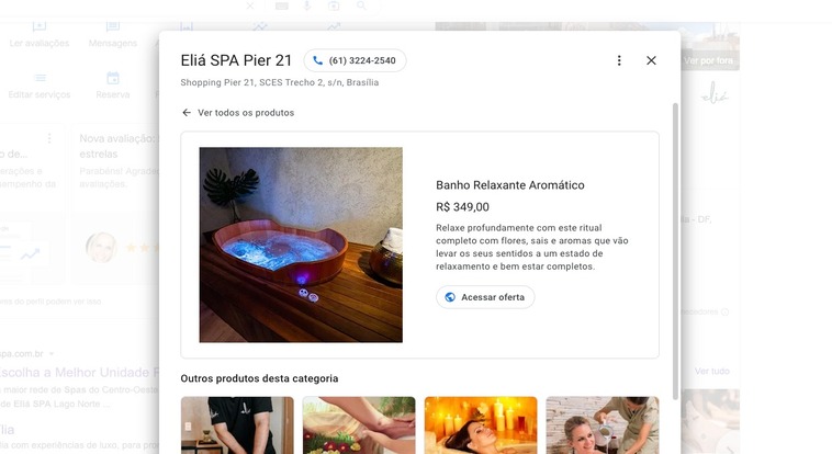 inserir produtos no perfil da empresa no google