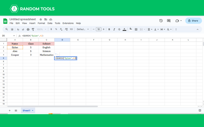 How to Search on Google Sheets