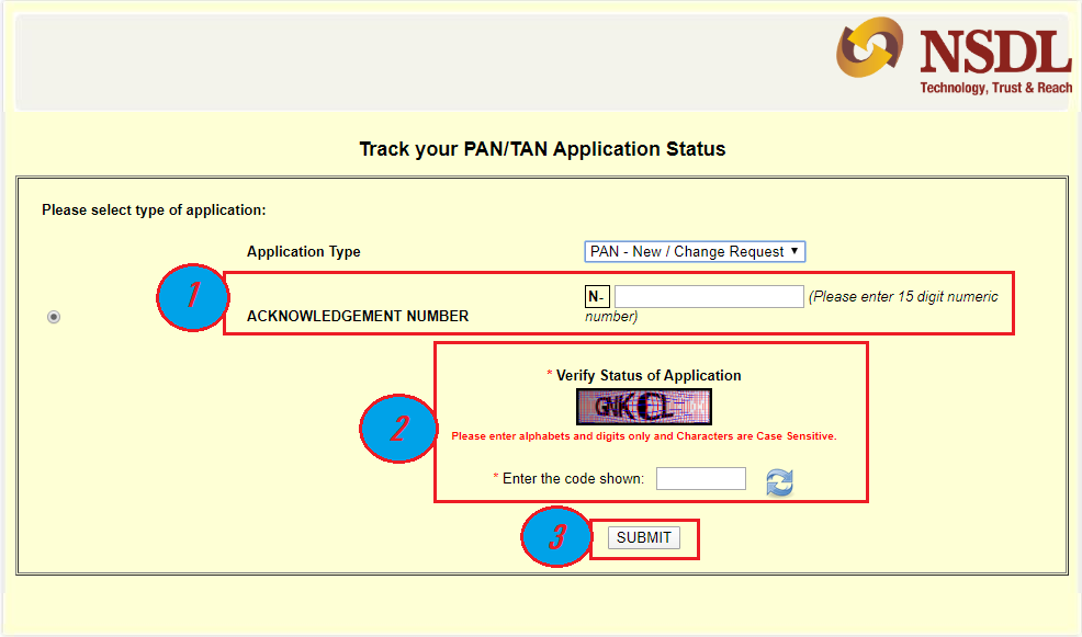 Pan Card Status Track NSDL Website 