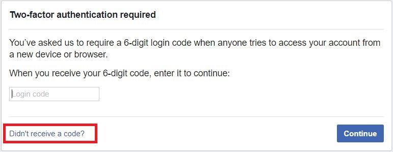 bypass Facebook two factor authentication
