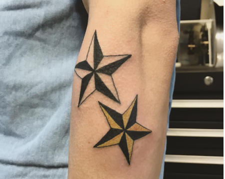 Double Shade Nautical Star Tattoo