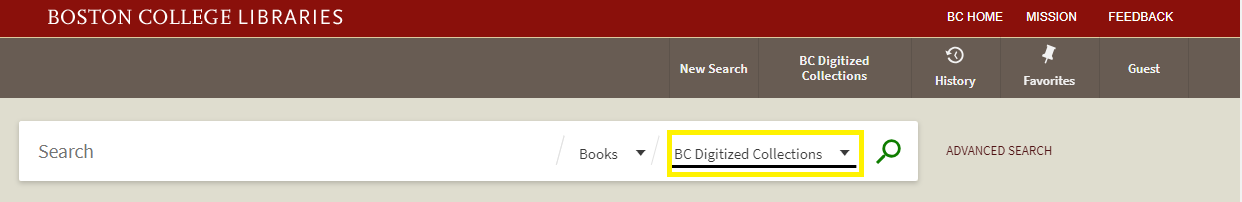 Limit search scope to BC Digitized Collections