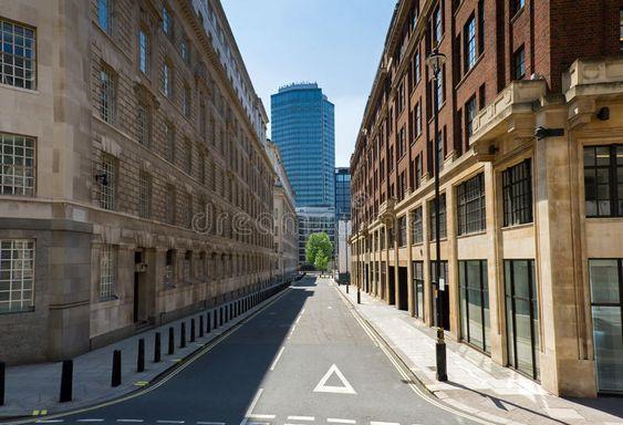 Empty street. Perspective of the empty London's street and residential buildings , #Ad, #Perspective, #street, #Empty, #empty, #buildings #ad