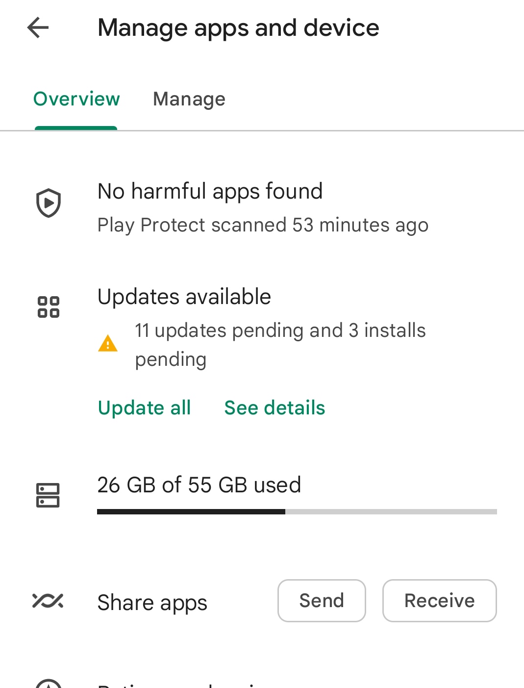 update the android app Using Google Play