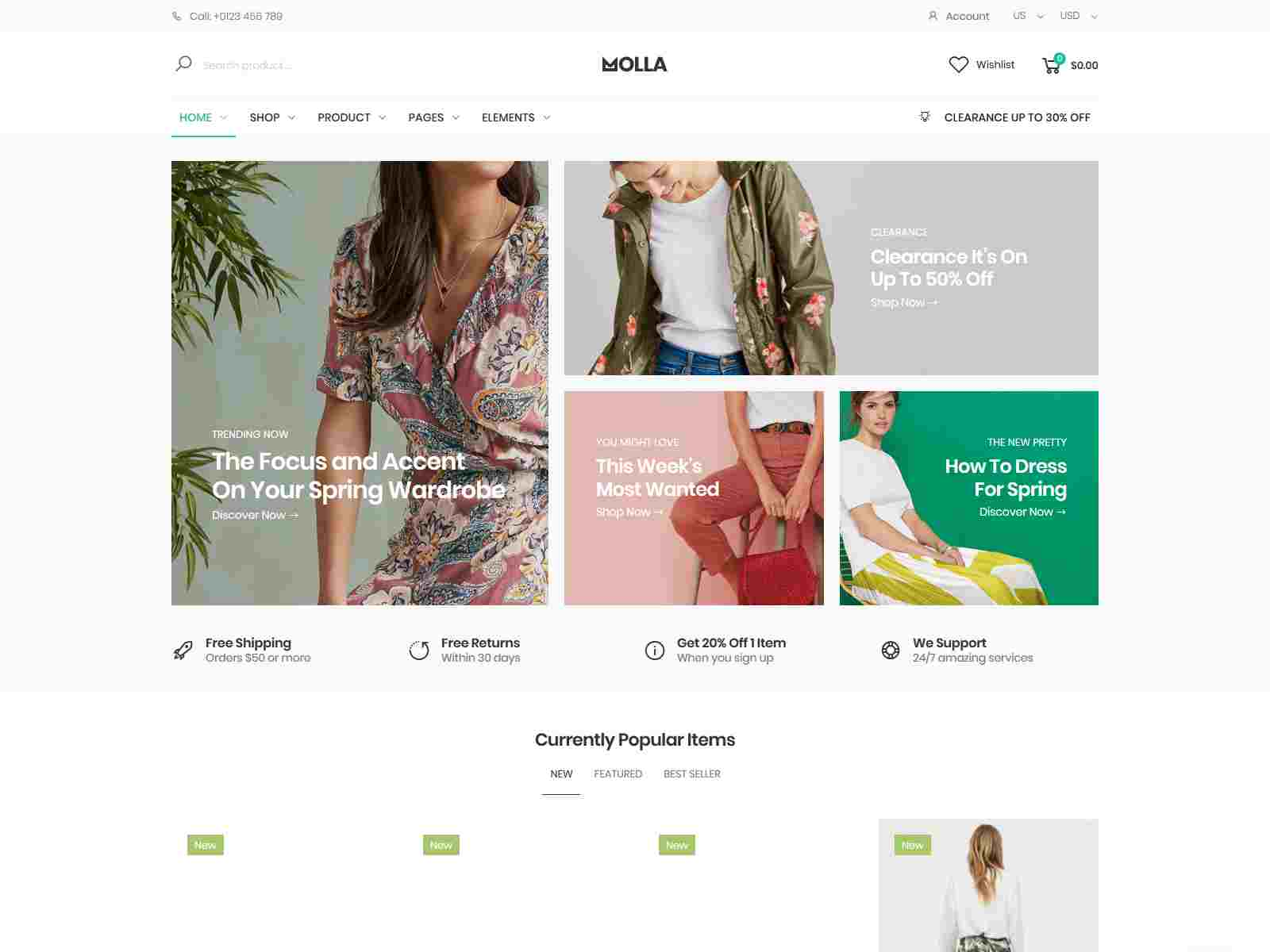 Material design magento theme Molla