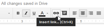 Clicking the Insert link button