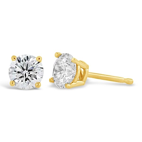 14k Yellow gold lab-grown diamond earrings
