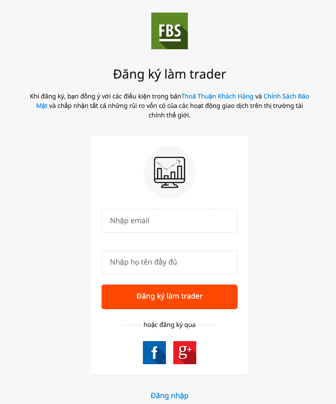 Nhập email đăng ký tài khoản