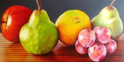 Imágenes Arte Pinturas: Bodegones con frutas frescas pintadas al óleo