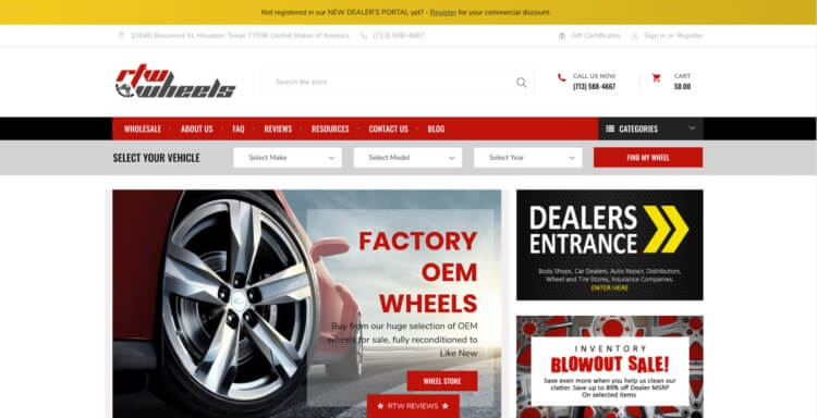 automotive e commerce RTW wheels