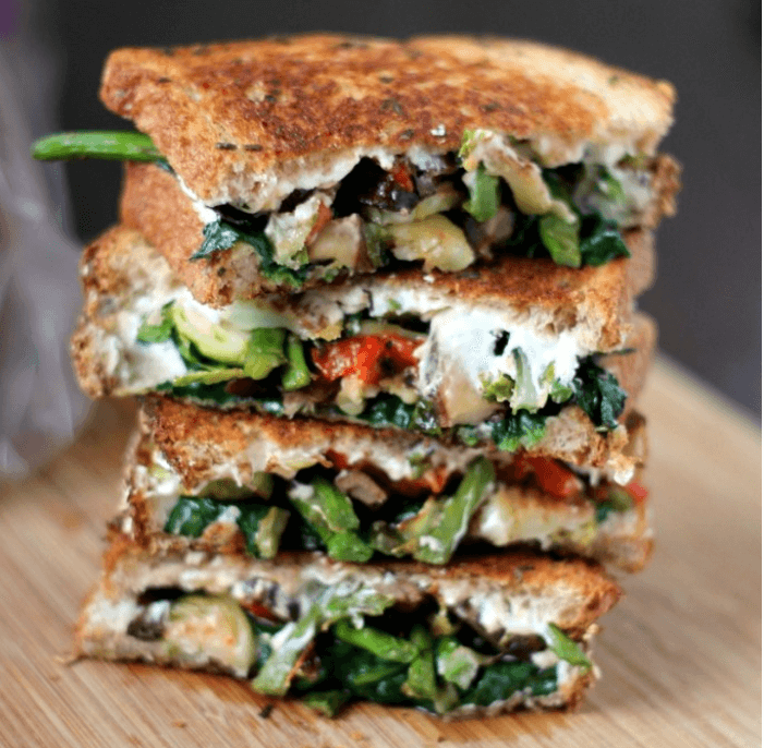 Roasted Vegetables Grilled Cheese