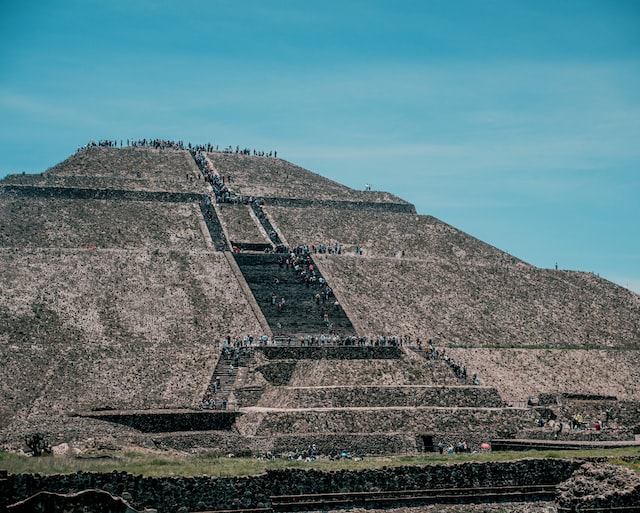 View of pyramid of the sun at Teotihuacan mexico