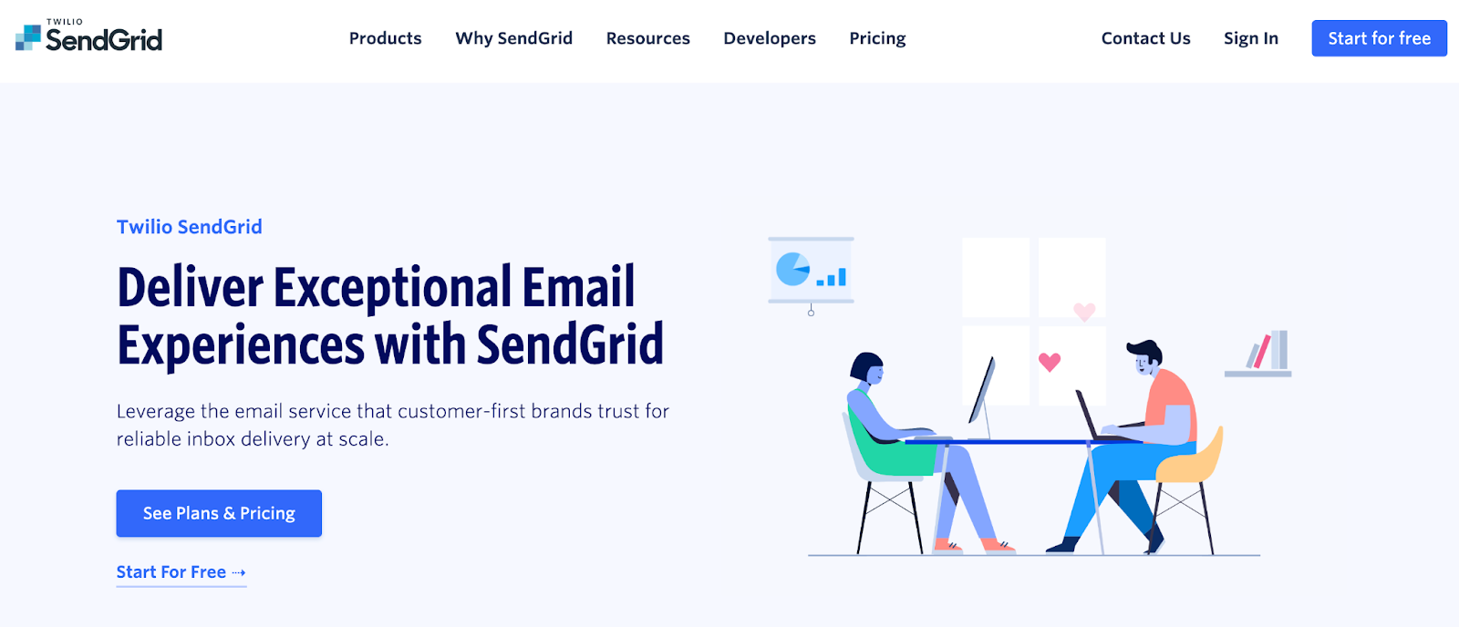 Best mass email service 12: SendGrid website screenshot