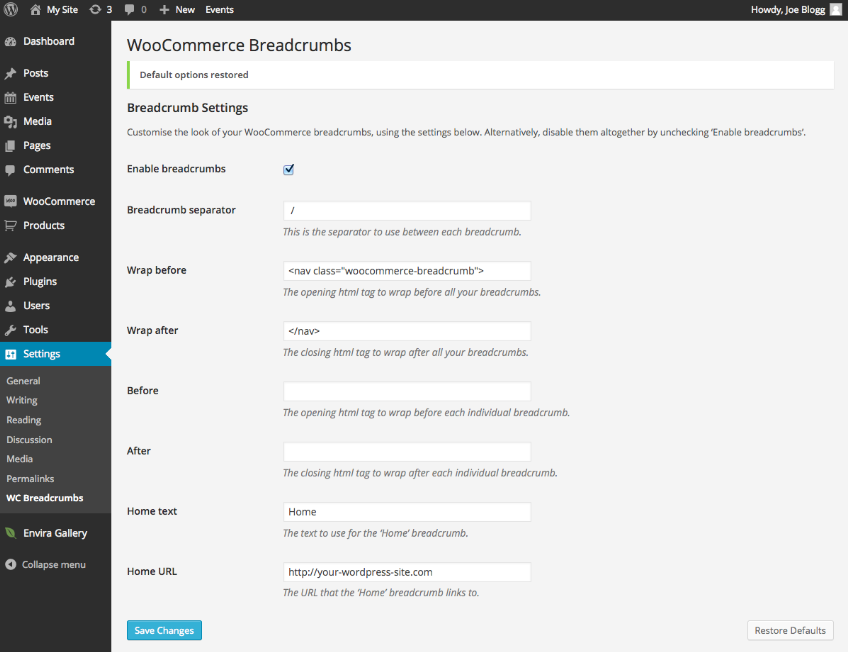 woocommerce optimization product breadcrumbs