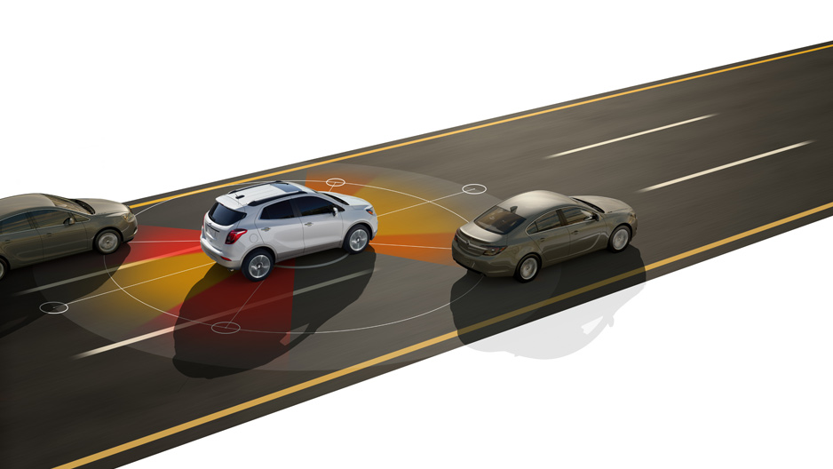 Sensores de punto ciego lateral y de cruce de tráfico vehicular trasero Buick Encore