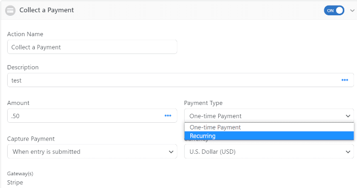 Form Payment Settings