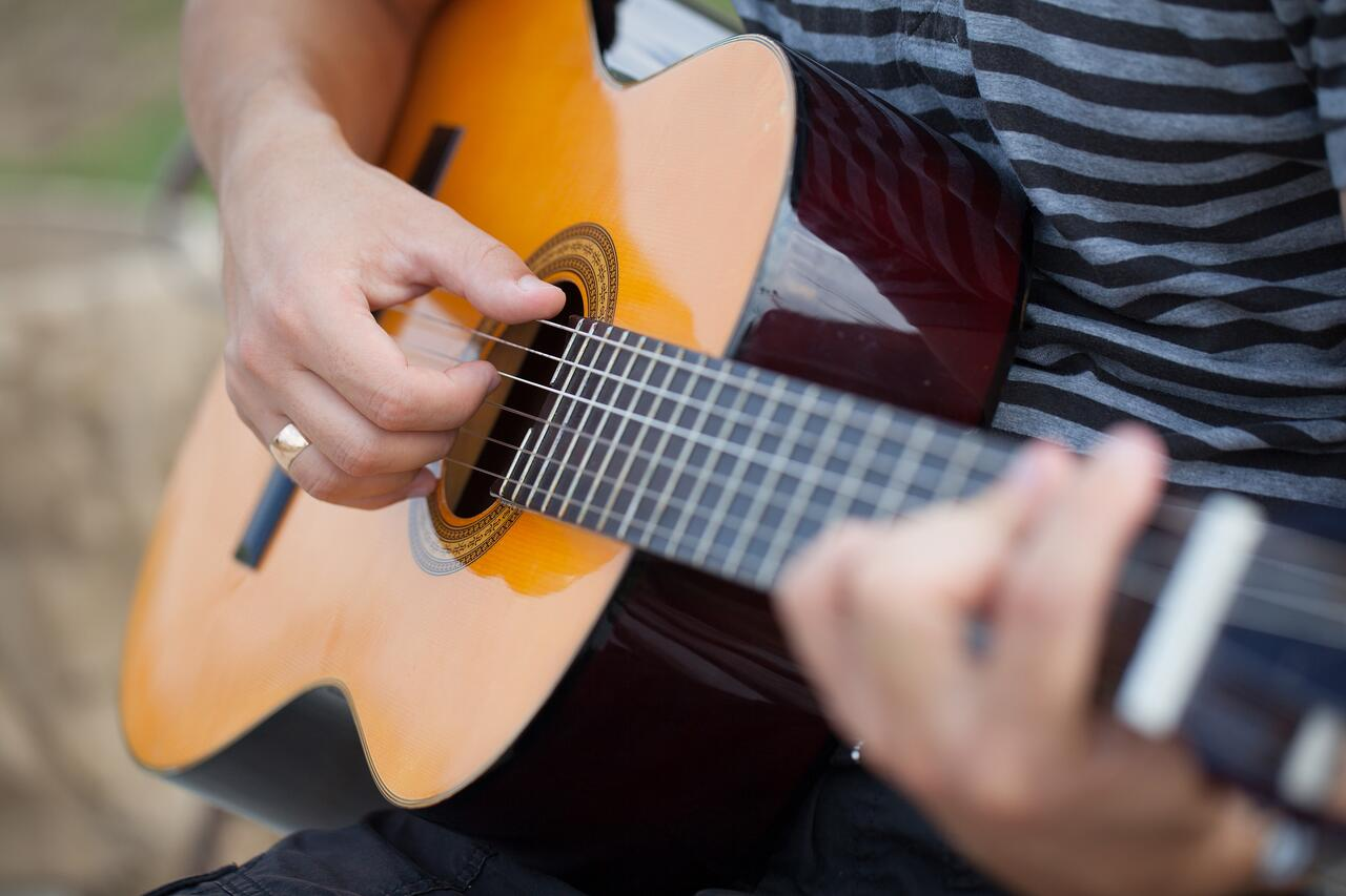 playing guitar