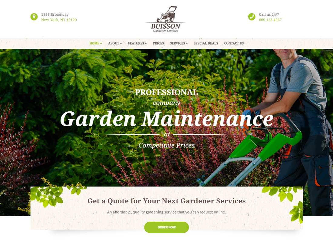 Buisson - Tema de WordPress para jardinería