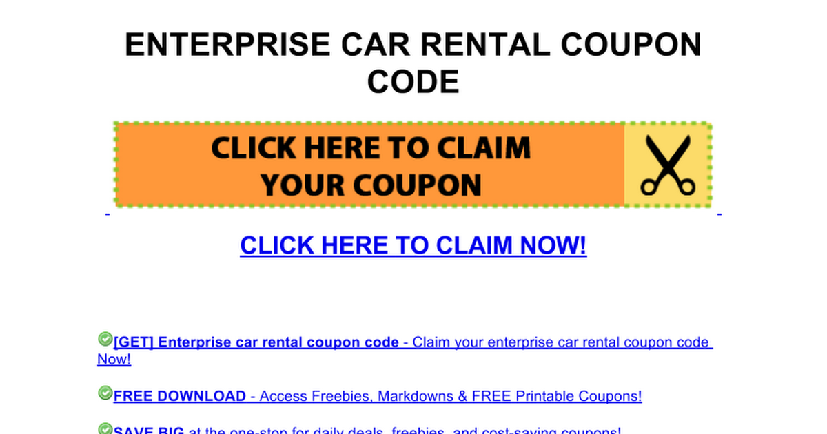 enterprise car rental coupon code Google Docs