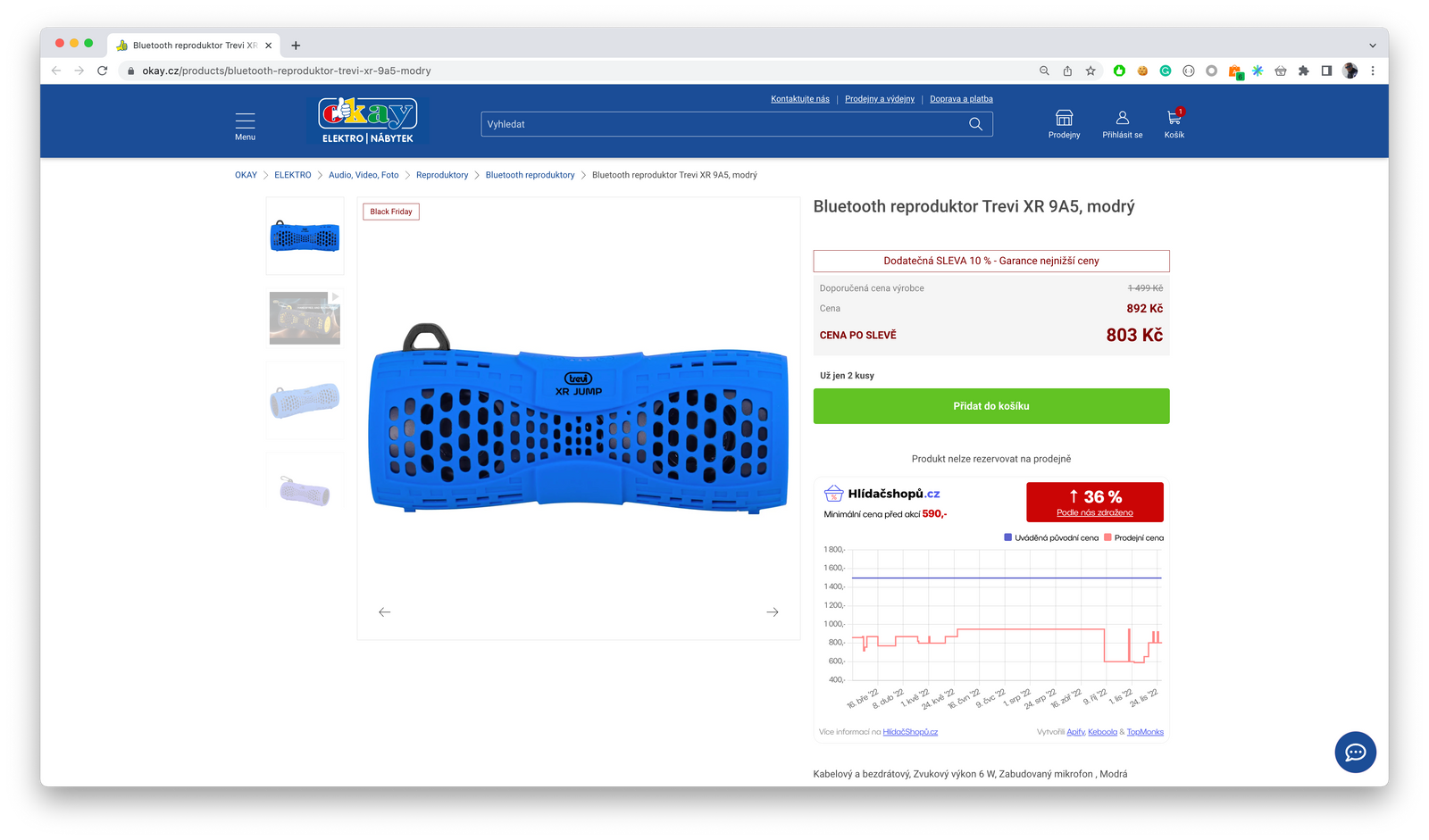 An example of making up a high reference price from Okay.cz