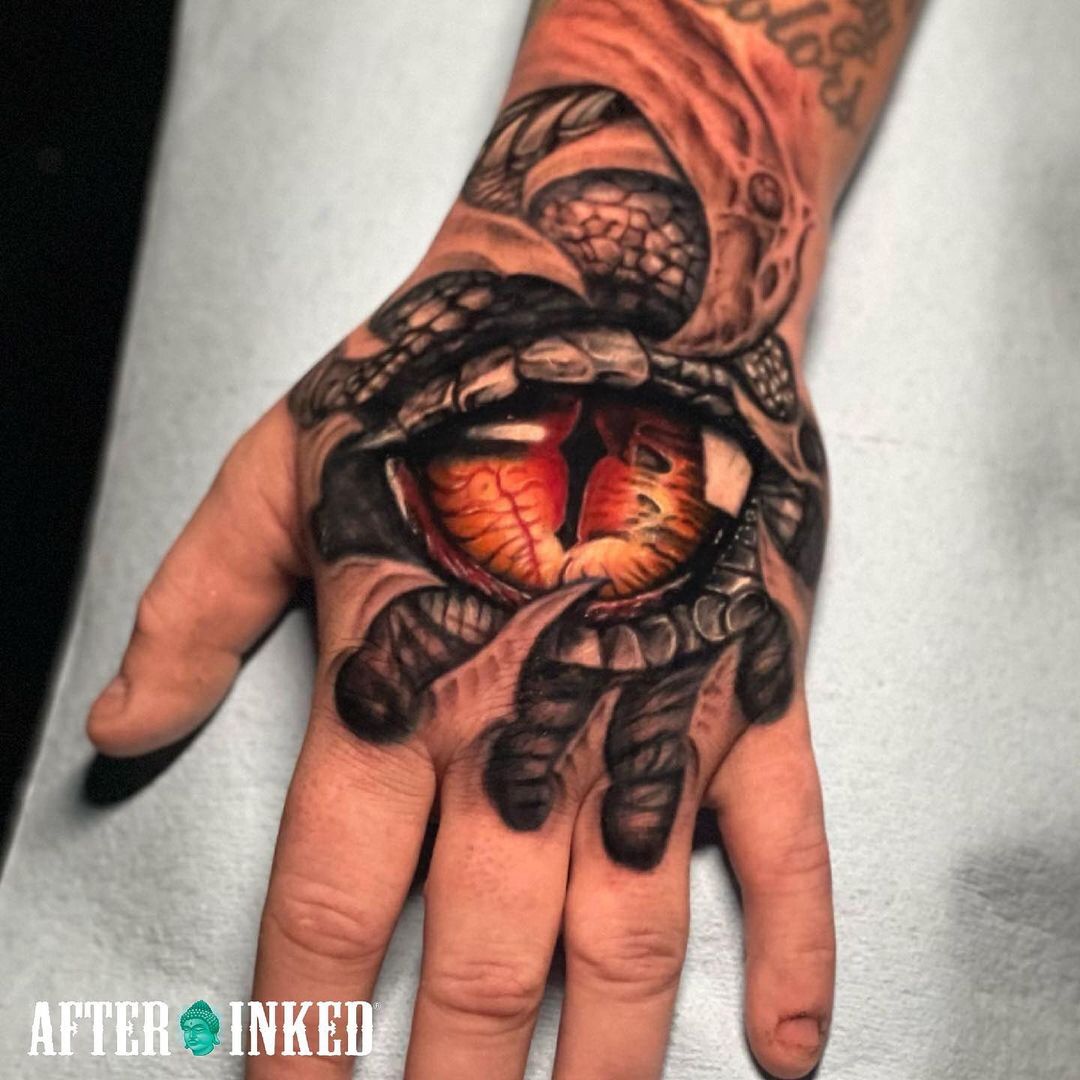 Bold Red Eye Tattoo Design