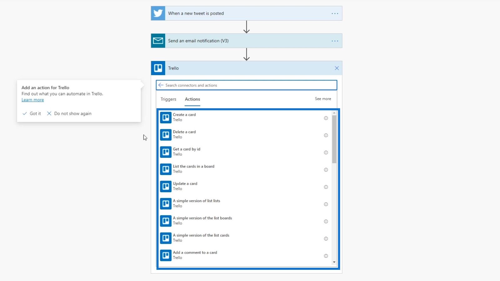 Power automate actions