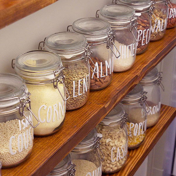 Pantry Jars: These will help you save maney and transform your space. 