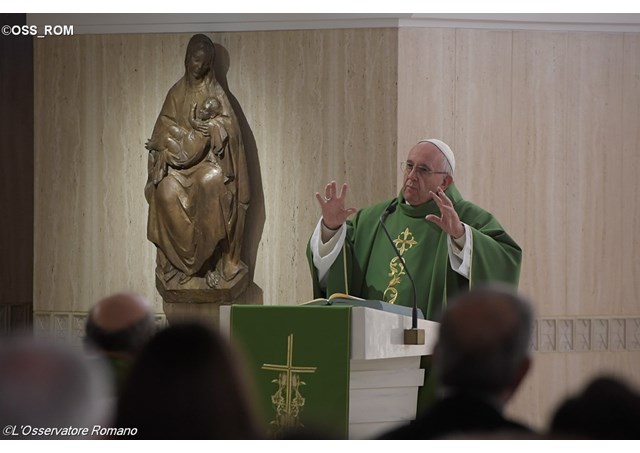 Pope Francis during Mass at the Casa Santa Marta - OSS_ROM