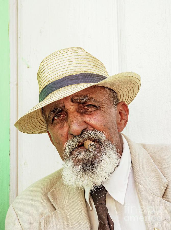 Man smoking cigar, Trinidad, Sancti Spiritus Province, Cuba Photograph by  Karol Kozlowski
