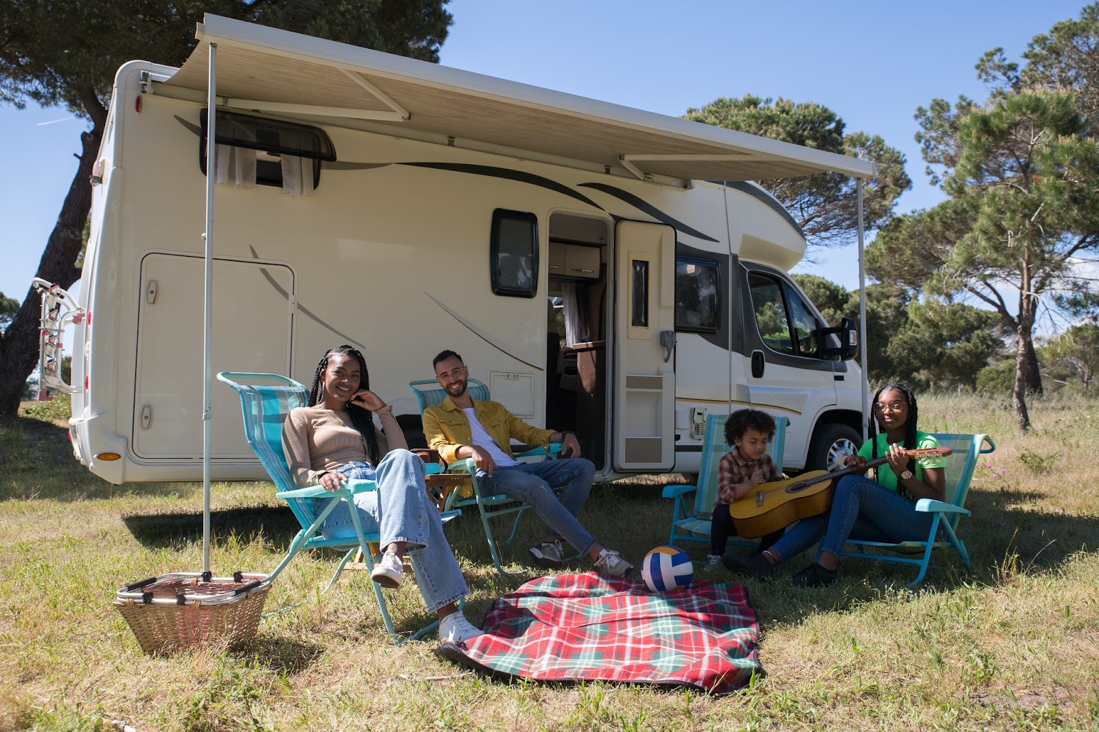 Family camping RV life