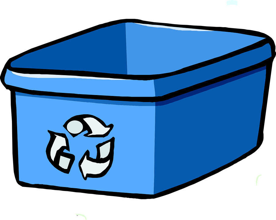 bin boîte recycler bleu ...