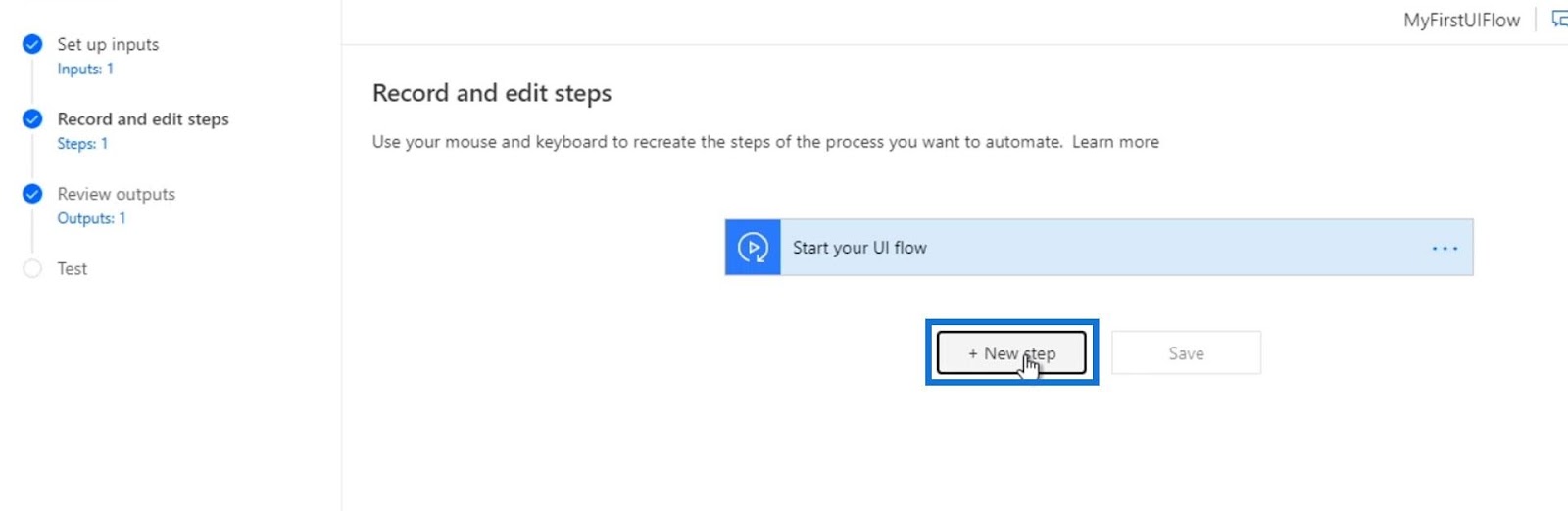 UI Flow Inputs