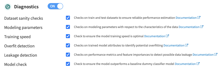 diagnostics in Dataiku